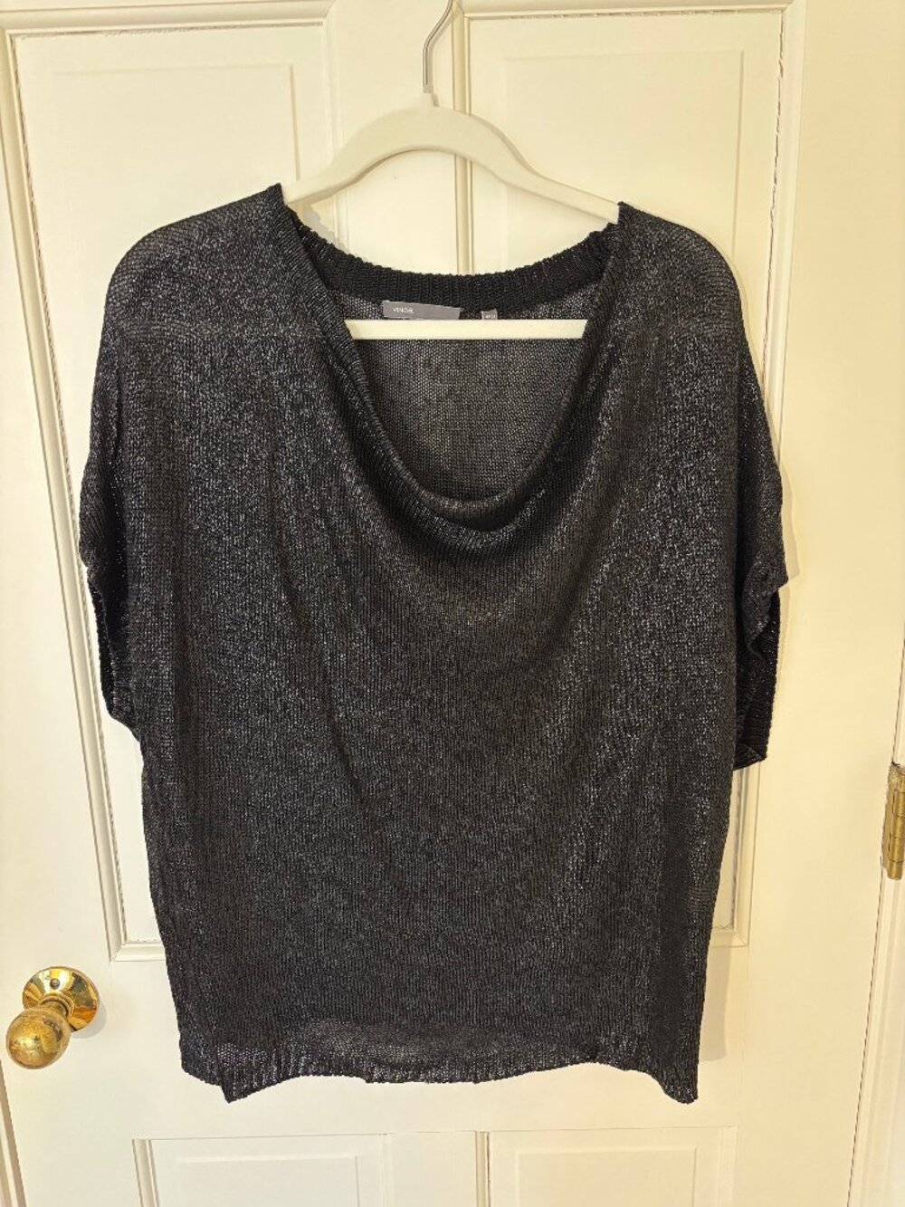 Vince Metallic Cowl Neck Dolman Sweater